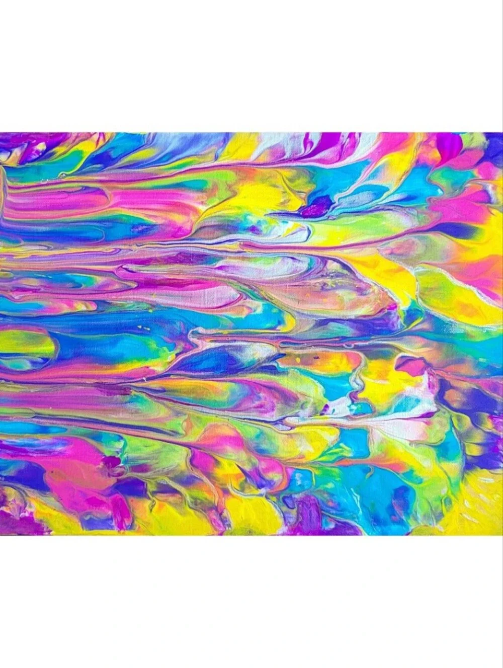 Hand Crafted Abstract Design 11x14 Inches Canvas Picture - Picture 3 of 4